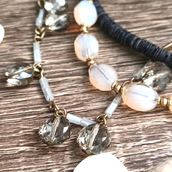 4 strand gemstone glass & metal necklace - Picture 8 of 9